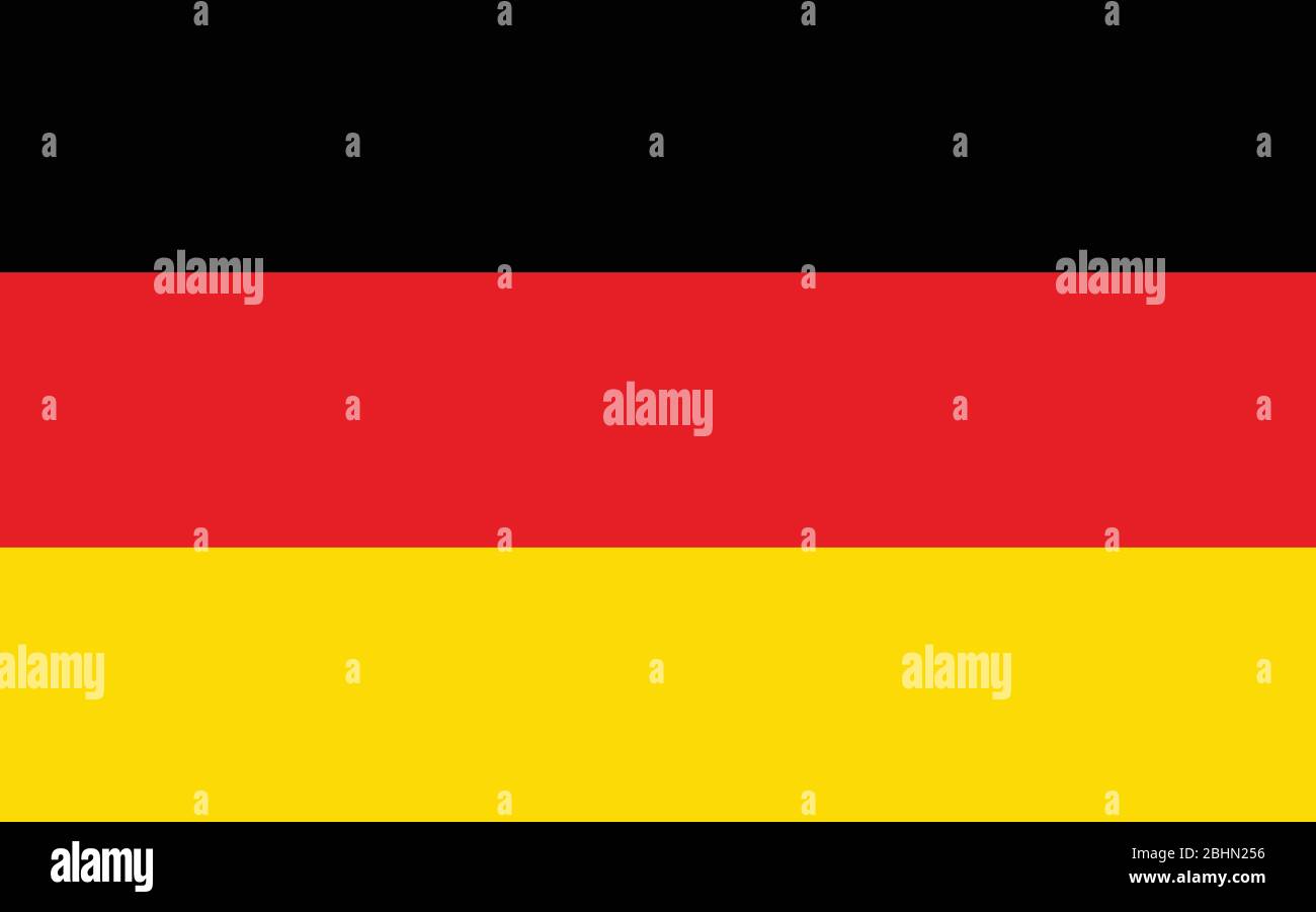 Grafico vettoriale bandiera Germania. Immagine rettangolare della bandiera tedesca. La bandiera tedesca è un simbolo di libertà, patriottismo e indipendenza. Illustrazione Vettoriale