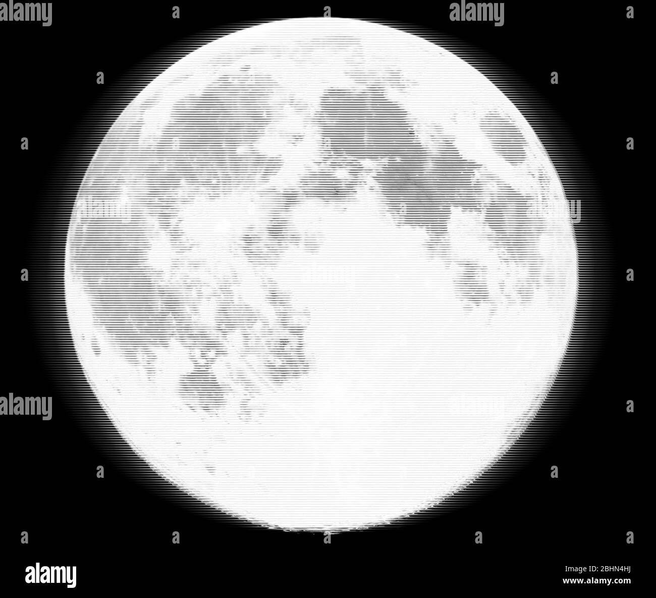 luna di ologramma per fotomanipolazioni e disegni artistici Foto Stock