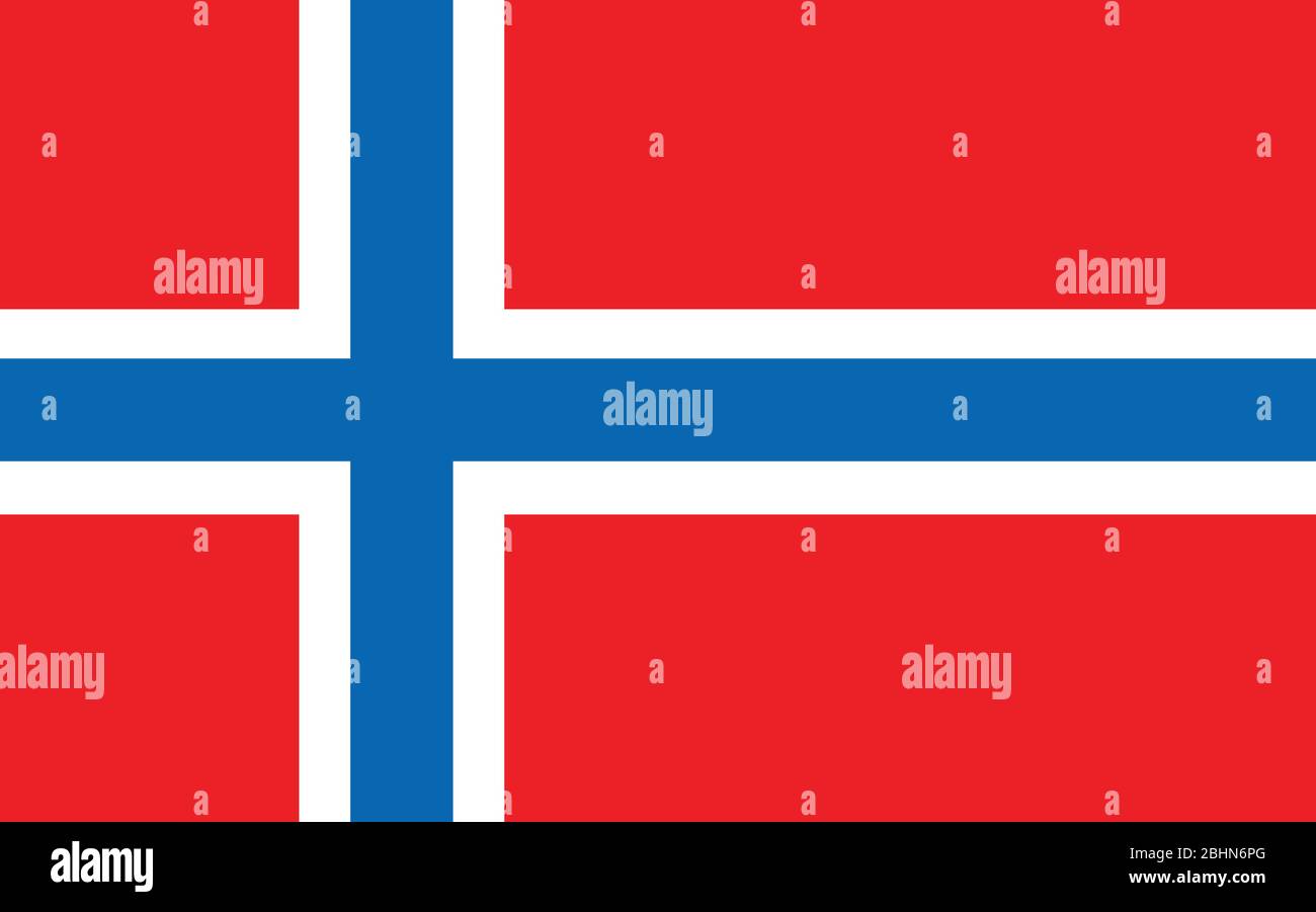 Grafica vettoriale bandiera norvegese. Immagine rettangolare della bandiera norvegese. La bandiera norvegese è un simbolo di libertà, patriottismo e indipendenza. Illustrazione Vettoriale