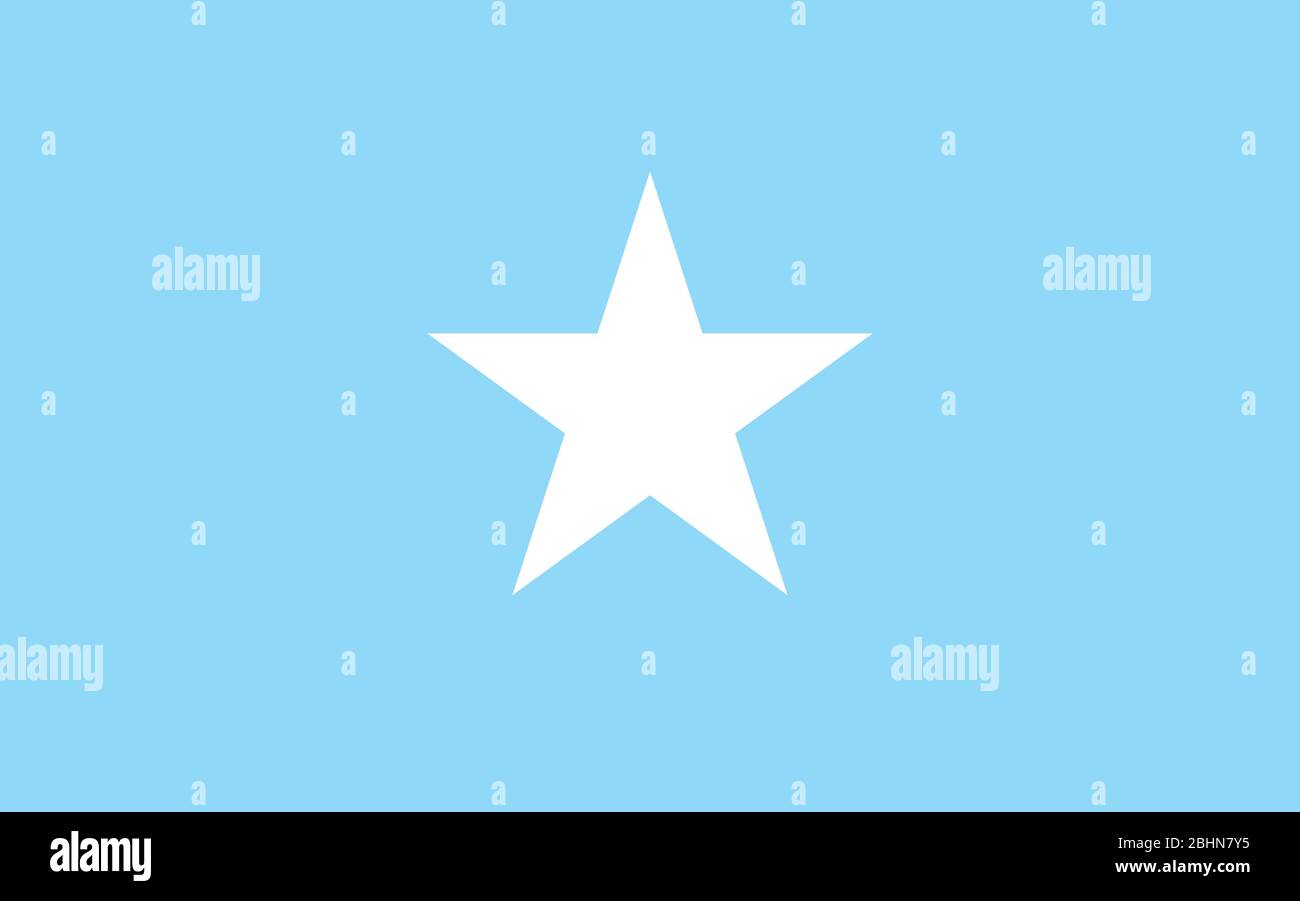 Grafica vettoriale bandiera Somalia. Immagine rettangolare della bandiera somala. La bandiera somala è un simbolo di libertà, patriottismo e indipendenza. Illustrazione Vettoriale