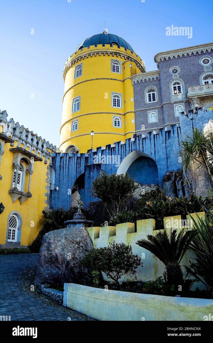 Palazzo Nazionale pena a Sintra, Portogallo Palacio Nacional da pena. Foto Stock