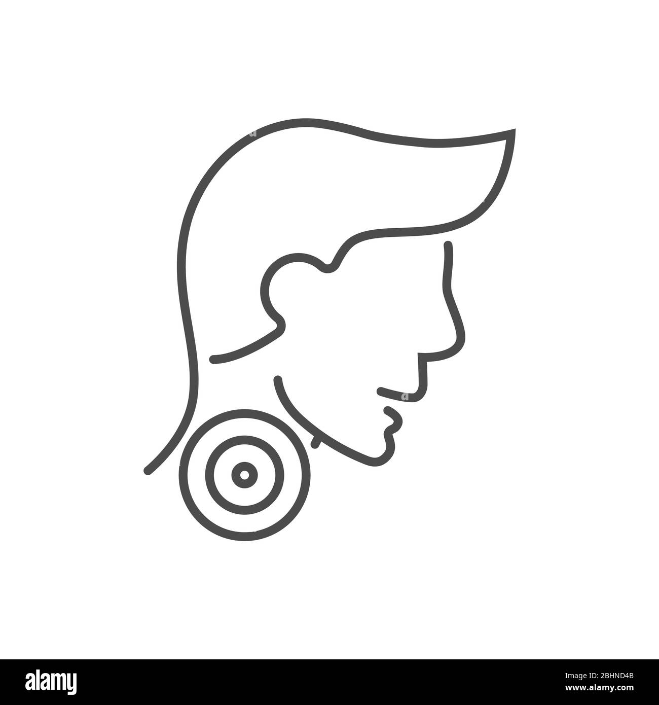 Icona della linea sottile del vettore correlata alla gola. Illustrazione Vettoriale