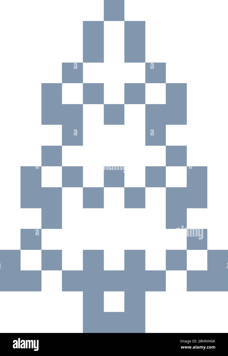 Tree pixel a 8 bit Video Game Icona Arte Illustrazione Vettoriale