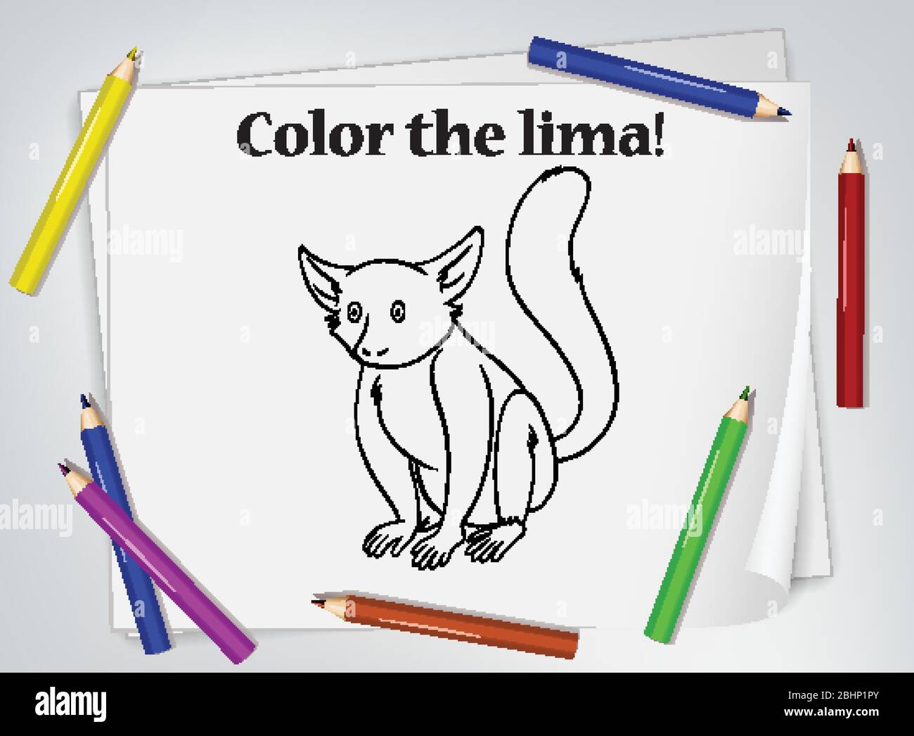 Set lima di illustrazione cartoni animati Illustrazione Vettoriale