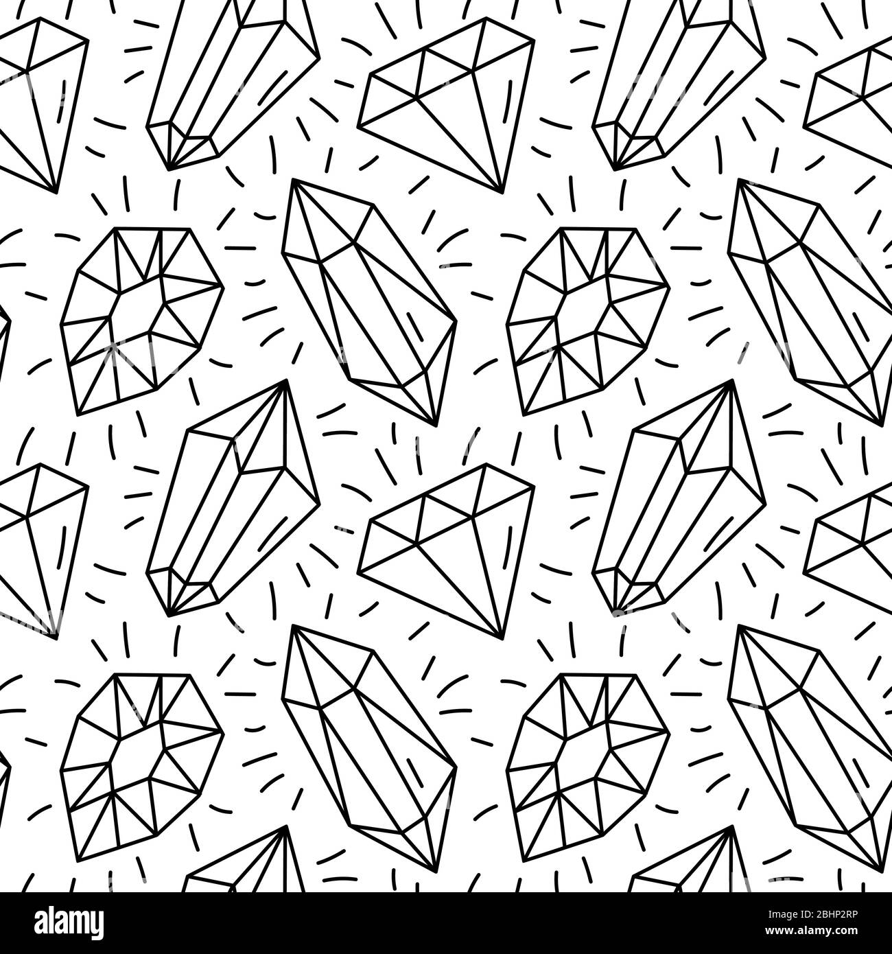 Modello vettoriale con diamanti. Il motivo senza giunture può essere utilizzato per carta da parati, riempimenti di motivi, sfondo di pagine Web, texture di superficie e tessuti. Nero e. Illustrazione Vettoriale