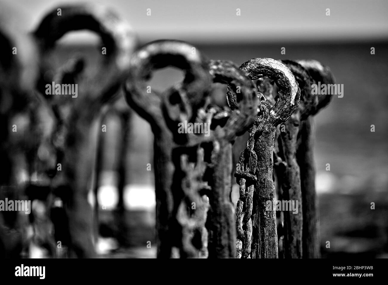 Recinto arrugginito nero e bianco 4 Foto Stock