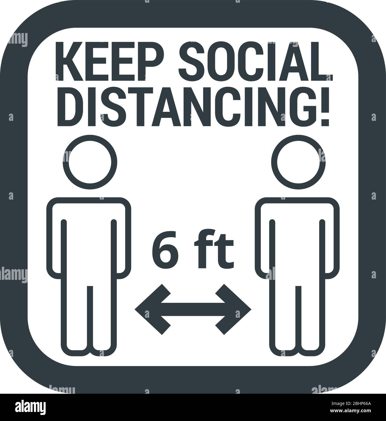 Mantenere sicuro distanza sociale segno Illustrazione Vettoriale