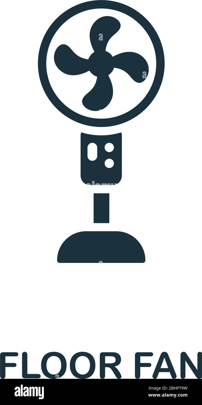 Icona ventola a pavimento. Semplice illustrazione dalla raccolta di apparecchiature di ventilazione. Icona Creative Floor Fan per il web design, modelli, infografiche e altro ancora Illustrazione Vettoriale