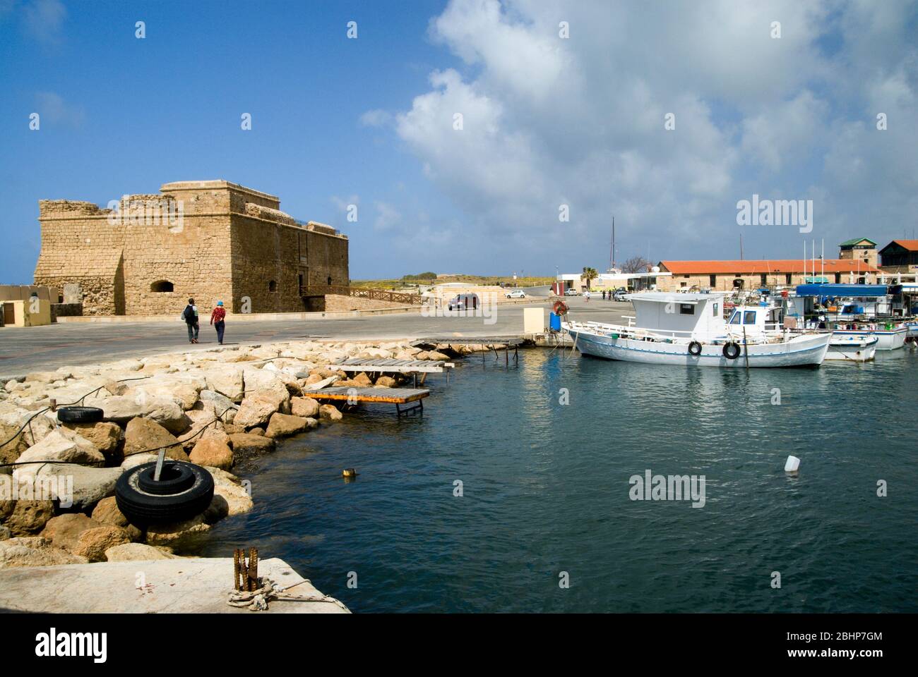 Il castello di Medievil, Pahos Harbour, Pahos, Cipro. Foto Stock