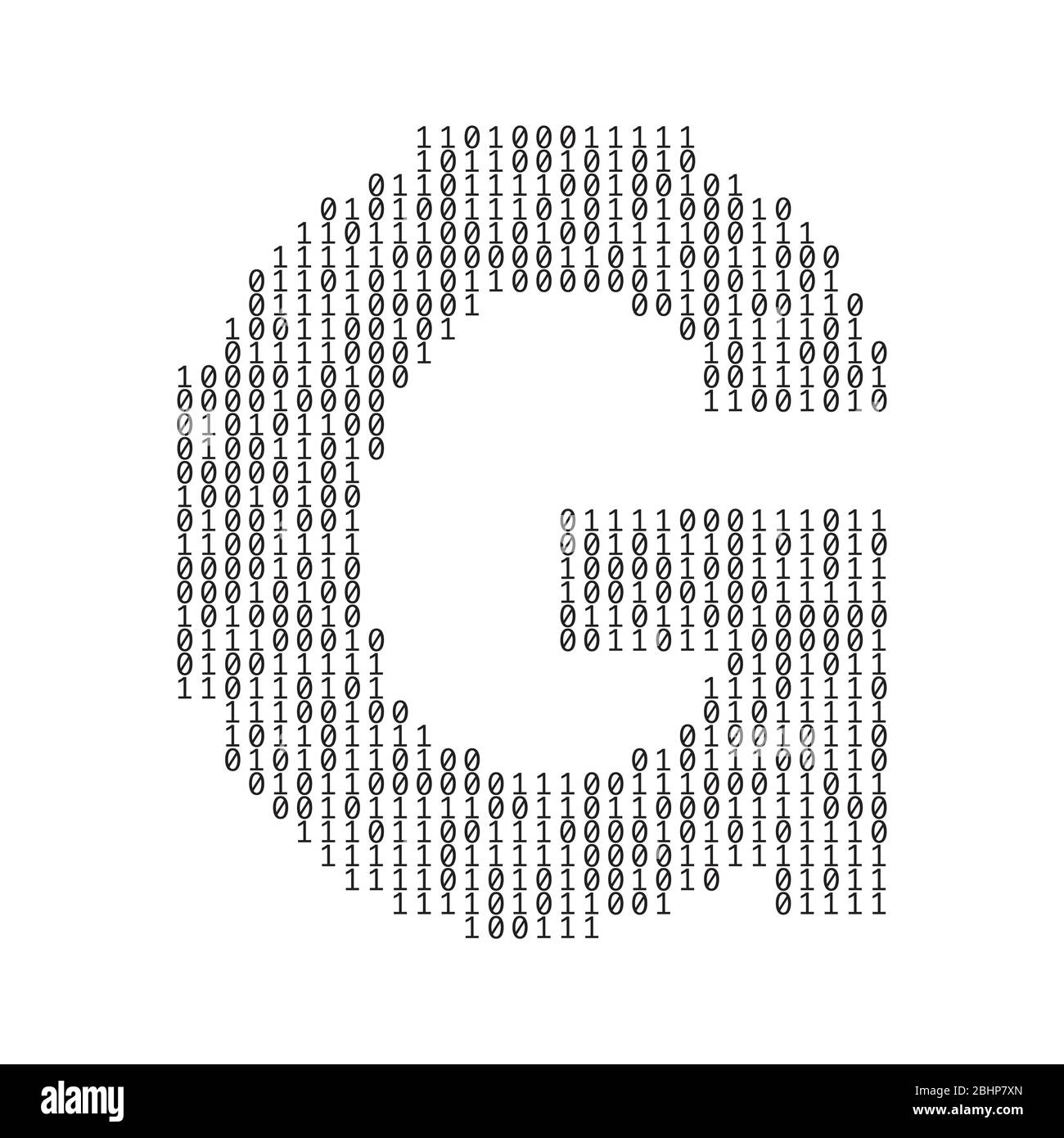 Lettera G composta da cifre del codice binario. Background tecnologico  Immagine e Vettoriale - Alamy