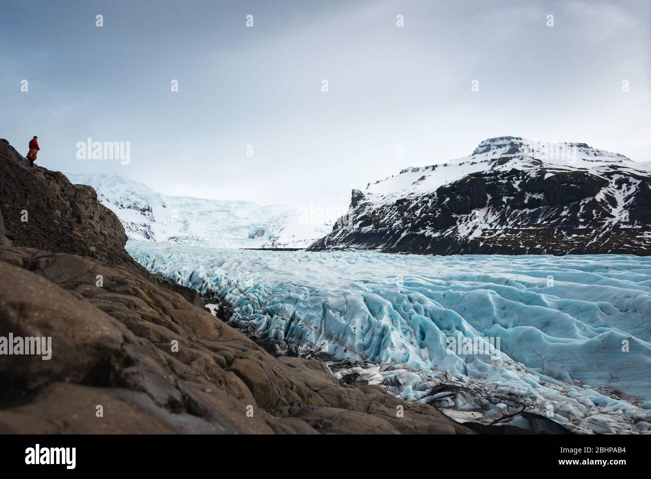 L'estremità di Skaftafell del ghiacciaio di Vatnajökull, Islanda Foto Stock