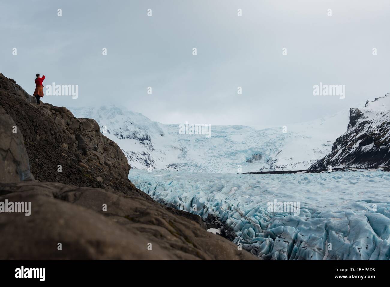 L'estremità di Skaftafell del ghiacciaio di Vatnajökull, Islanda Foto Stock