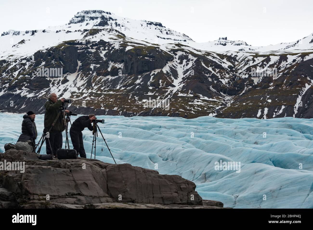 L'estremità di Skaftafell del ghiacciaio di Vatnajökull, Islanda Foto Stock