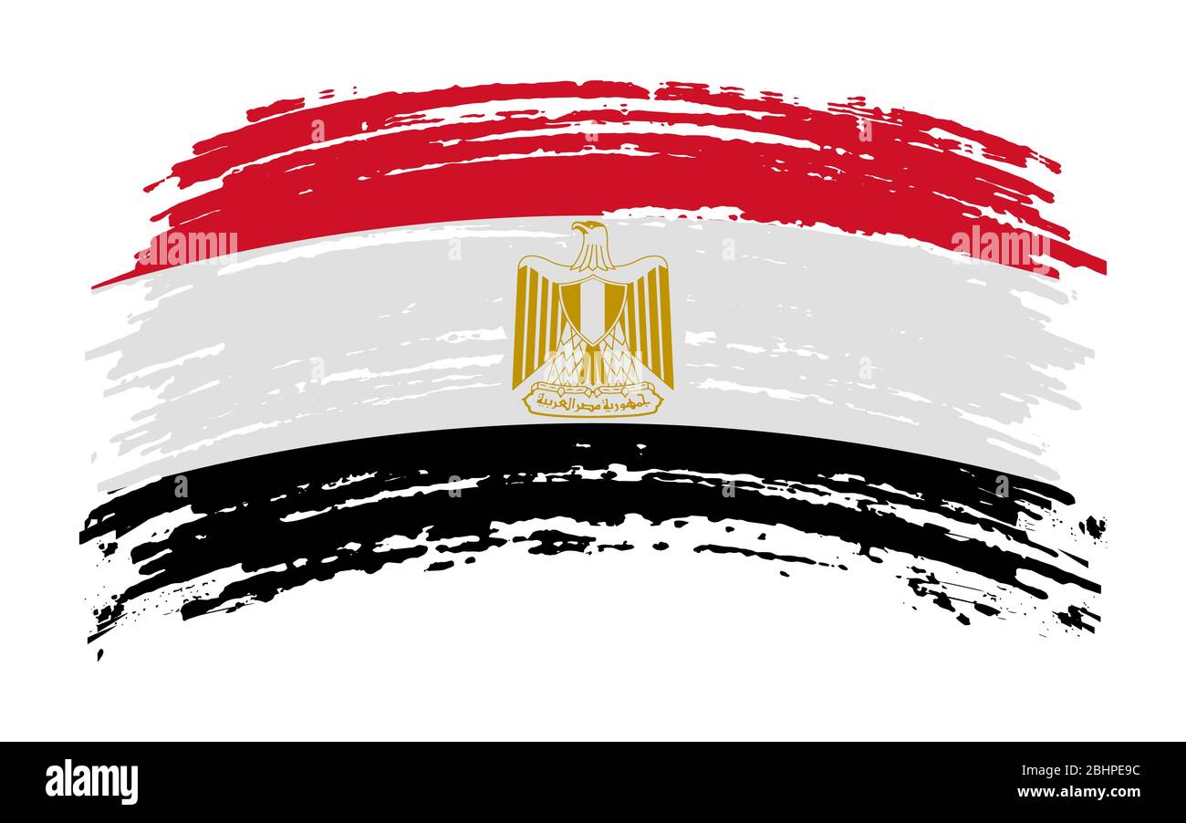 Bandiera egiziana in grunge pennello tratto, immagine vettoriale Illustrazione Vettoriale
