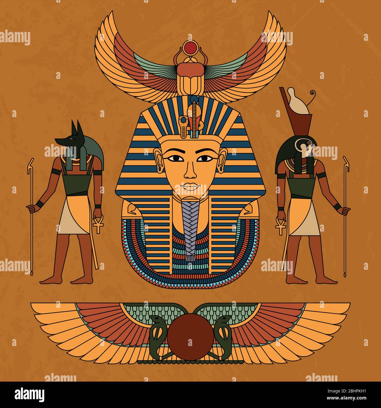 Simboli di illustrazione vettoriale dell'antico Egitto. Illustrazione Vettoriale