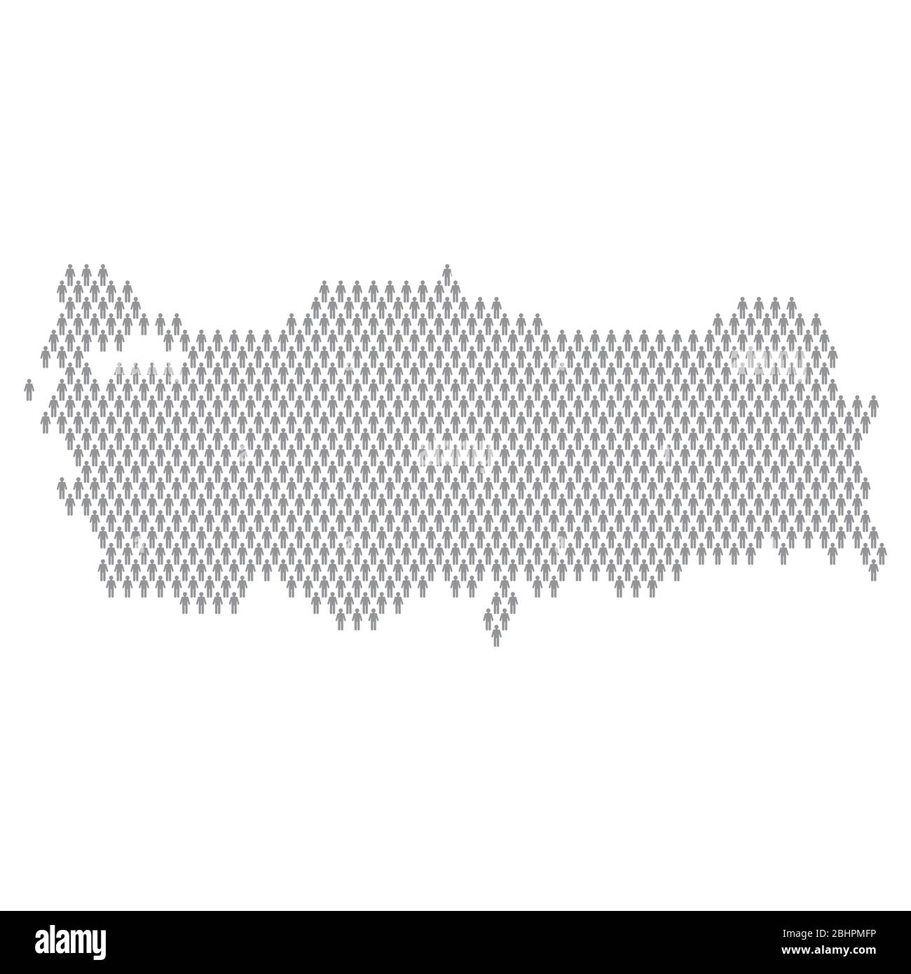 Infografica sulla popolazione turca. Mappa fatta da persone bastone figura Illustrazione Vettoriale
