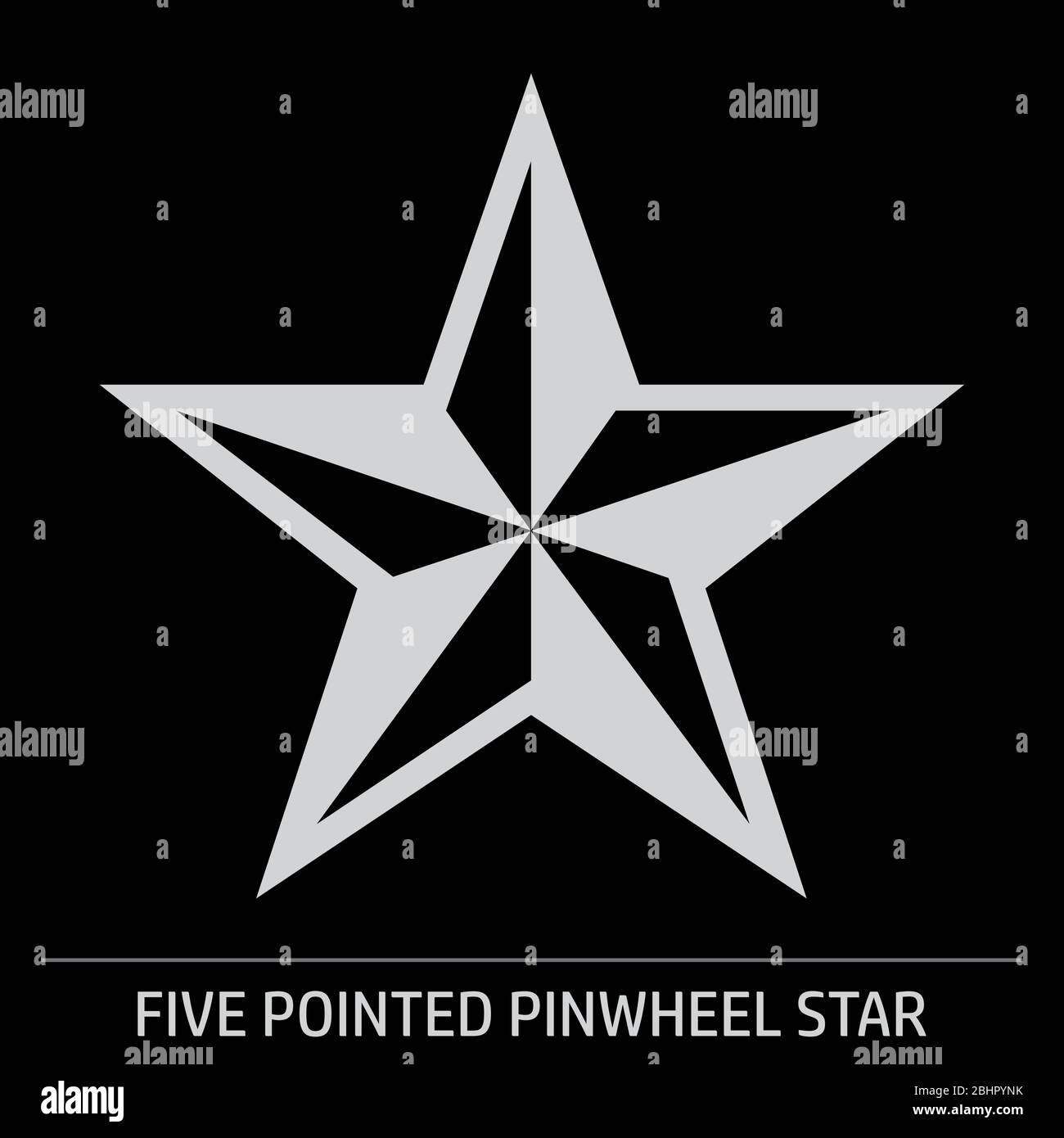 Icona a stella con cinque puntinello Illustrazione Vettoriale