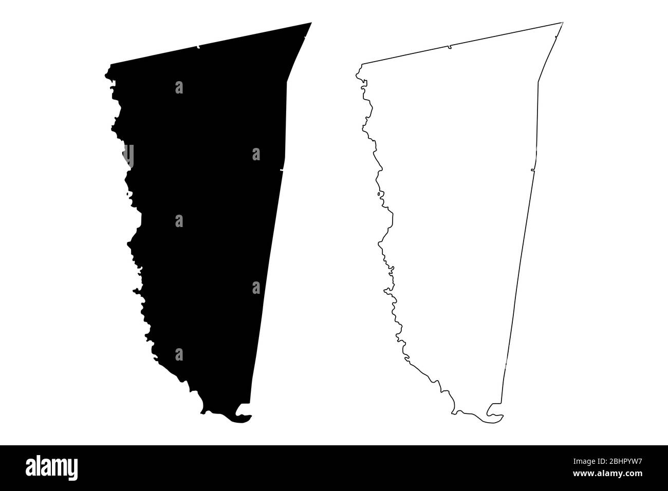 Montgomery County, Georgia (Stati Uniti, Stati Uniti d'America, Stati Uniti, Stati Uniti, Stati Uniti) mappa illustrazione vettoriale, schizzo di scarabeo Montgomery mappa Illustrazione Vettoriale