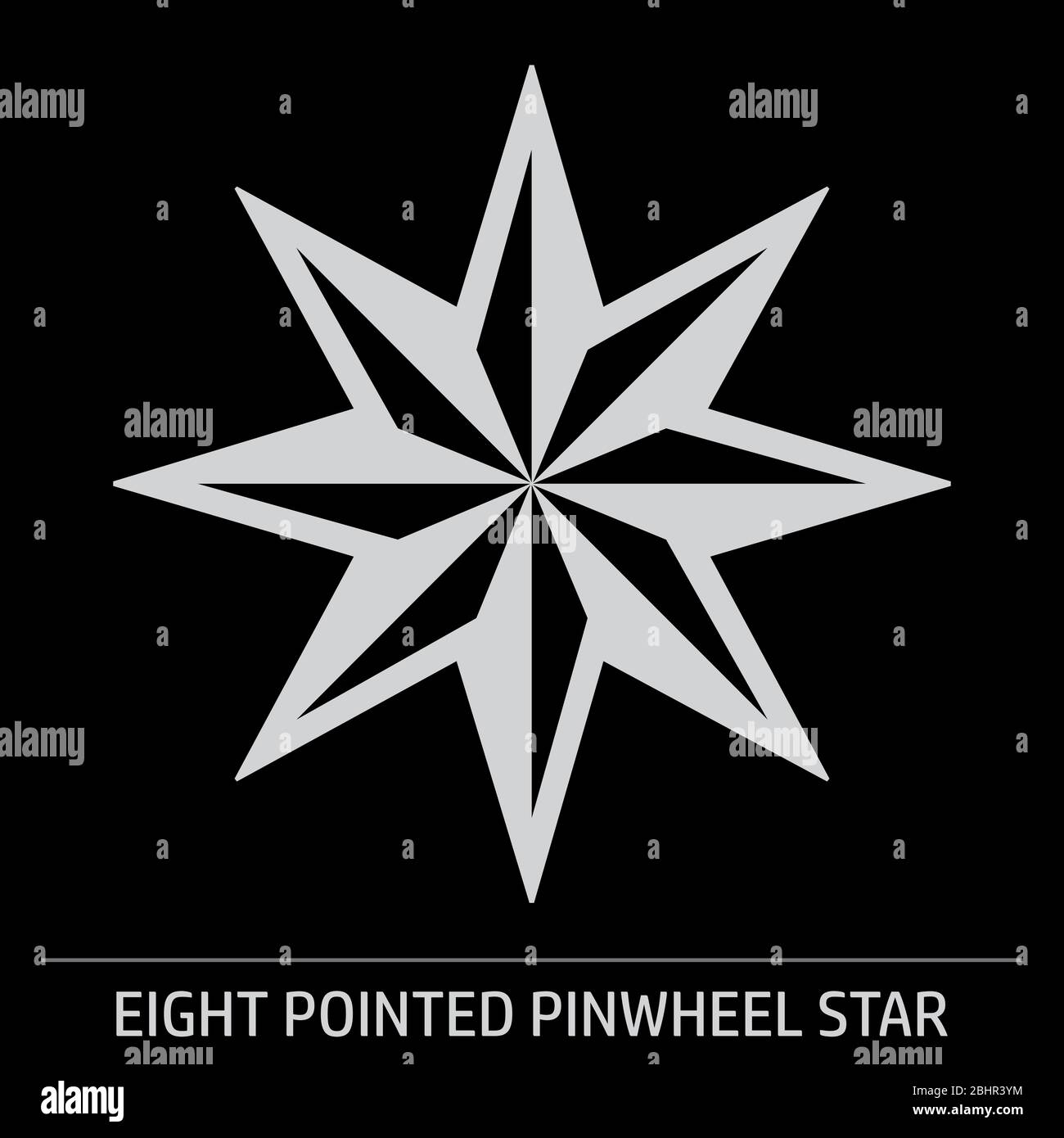 Icona a stella con otto ruote puntate Illustrazione Vettoriale