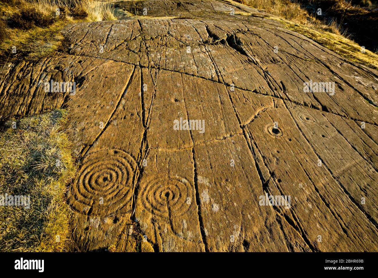 Sculture a tazza e ad anello, Kilmartin, Lochgilphead, Argyll Foto Stock