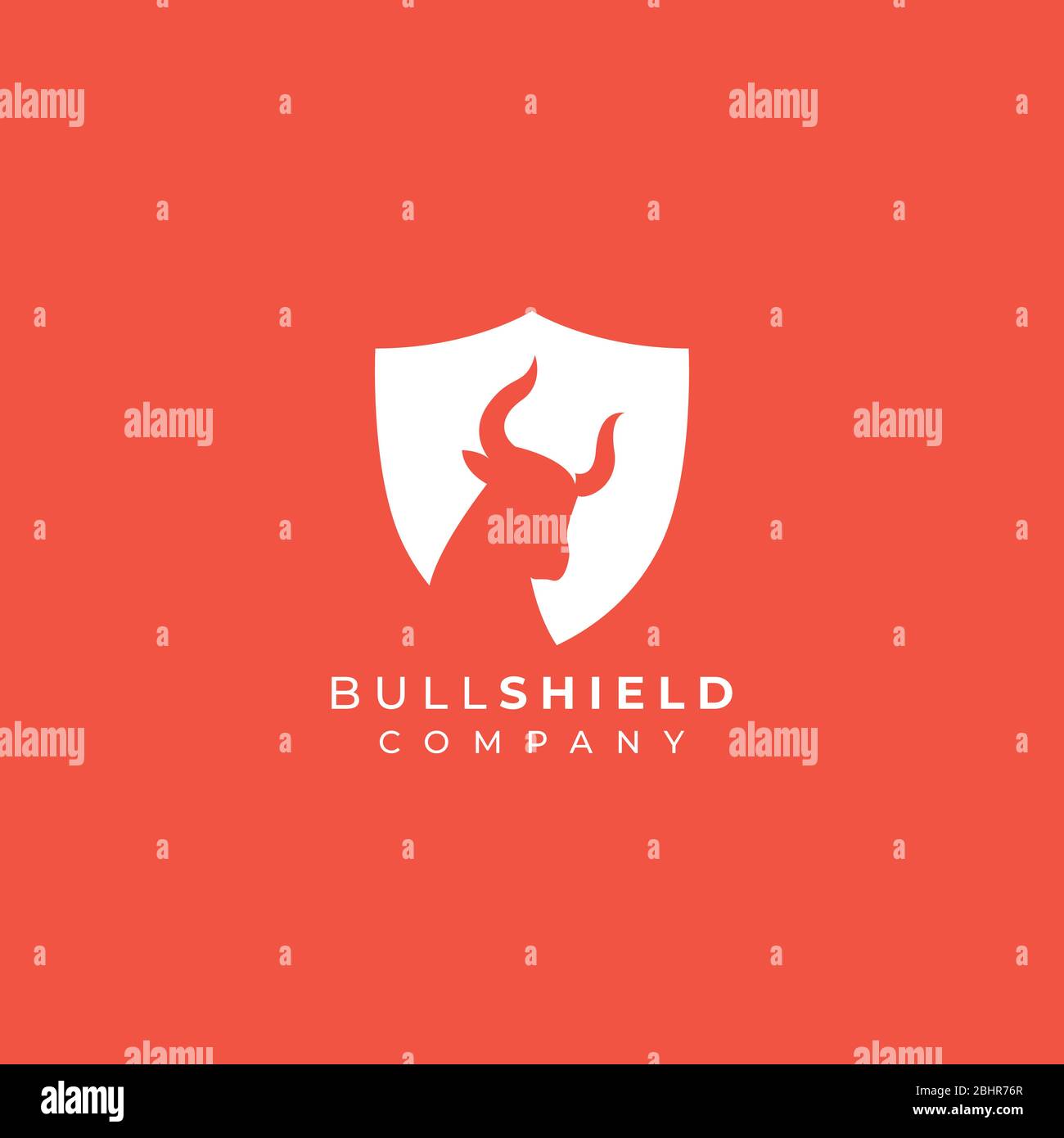 design logo scudo toro. testa toro nello scudo Illustrazione Vettoriale