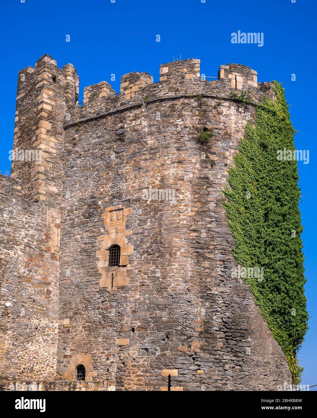 Torre del homenaje. Castillo de Ponferrada. León. Castilla León. España. Foto Stock