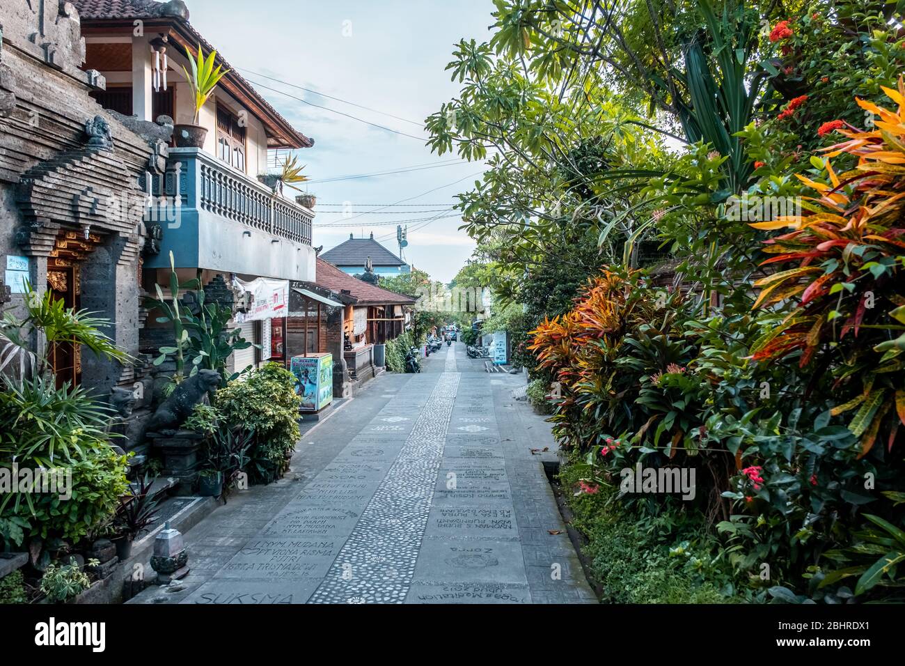 Vista sulla strada di Ubud Art Street, Bali Island Foto Stock
