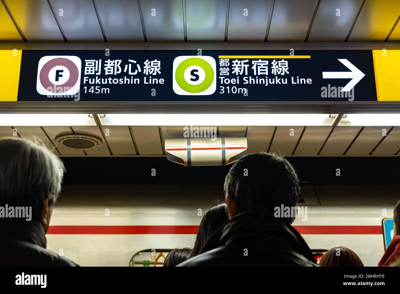 TOKYO, GIAPPONE - 15 GENNAIO 2019: Tokyo Metro lightbox direzione. Foto Stock