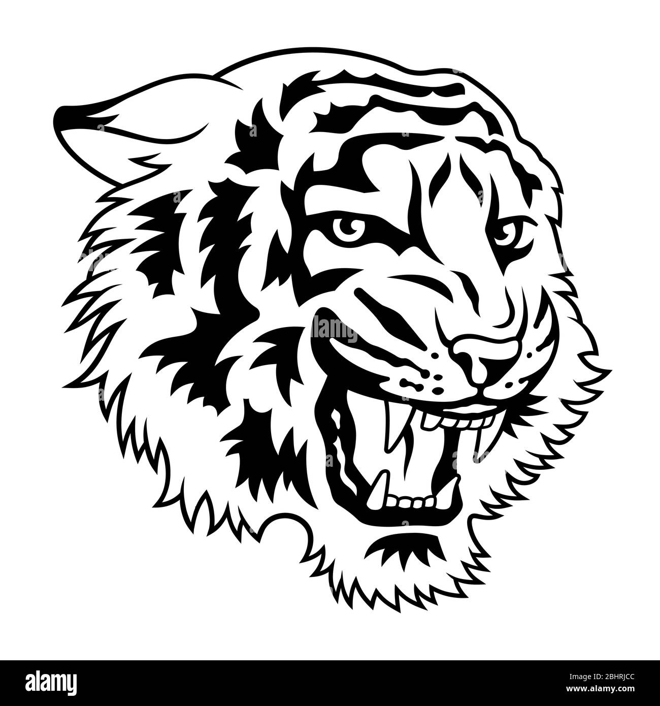 Illustrazione vettoriale della testa di tigre per il design della t-shirt Illustrazione Vettoriale