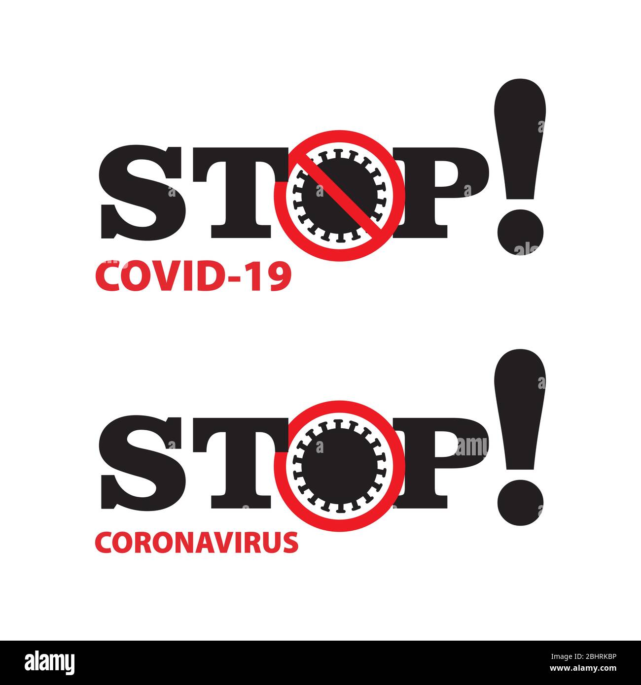 Icona Stop coronavirus. 2019-nCoV nuovi batteri di Coronavirus. La lotta contro il virus. Illustrazione Vettoriale