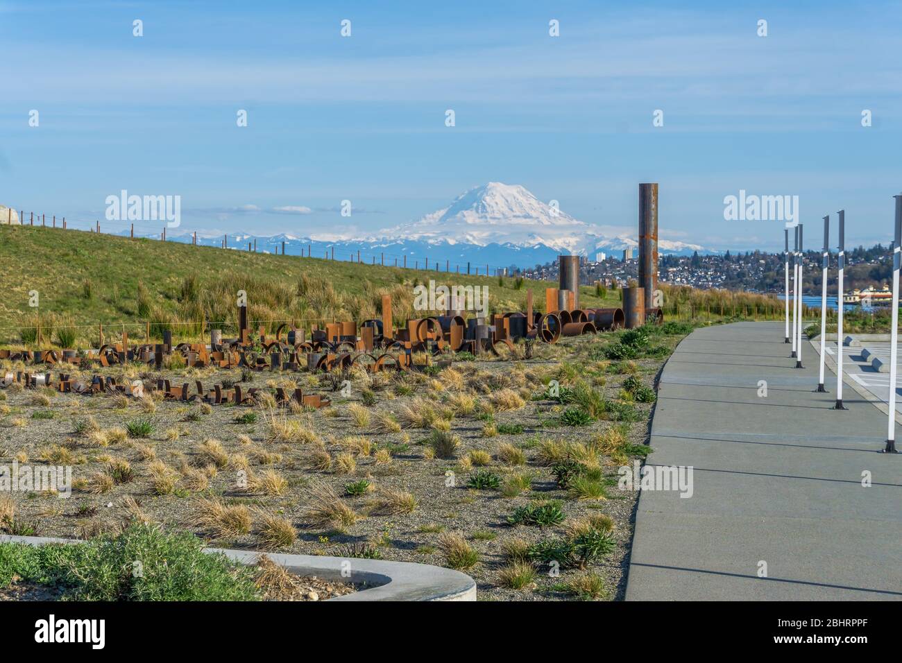 Lavorazione del metallo al Dune Peninsula Park di Ruston, Washington. Foto Stock