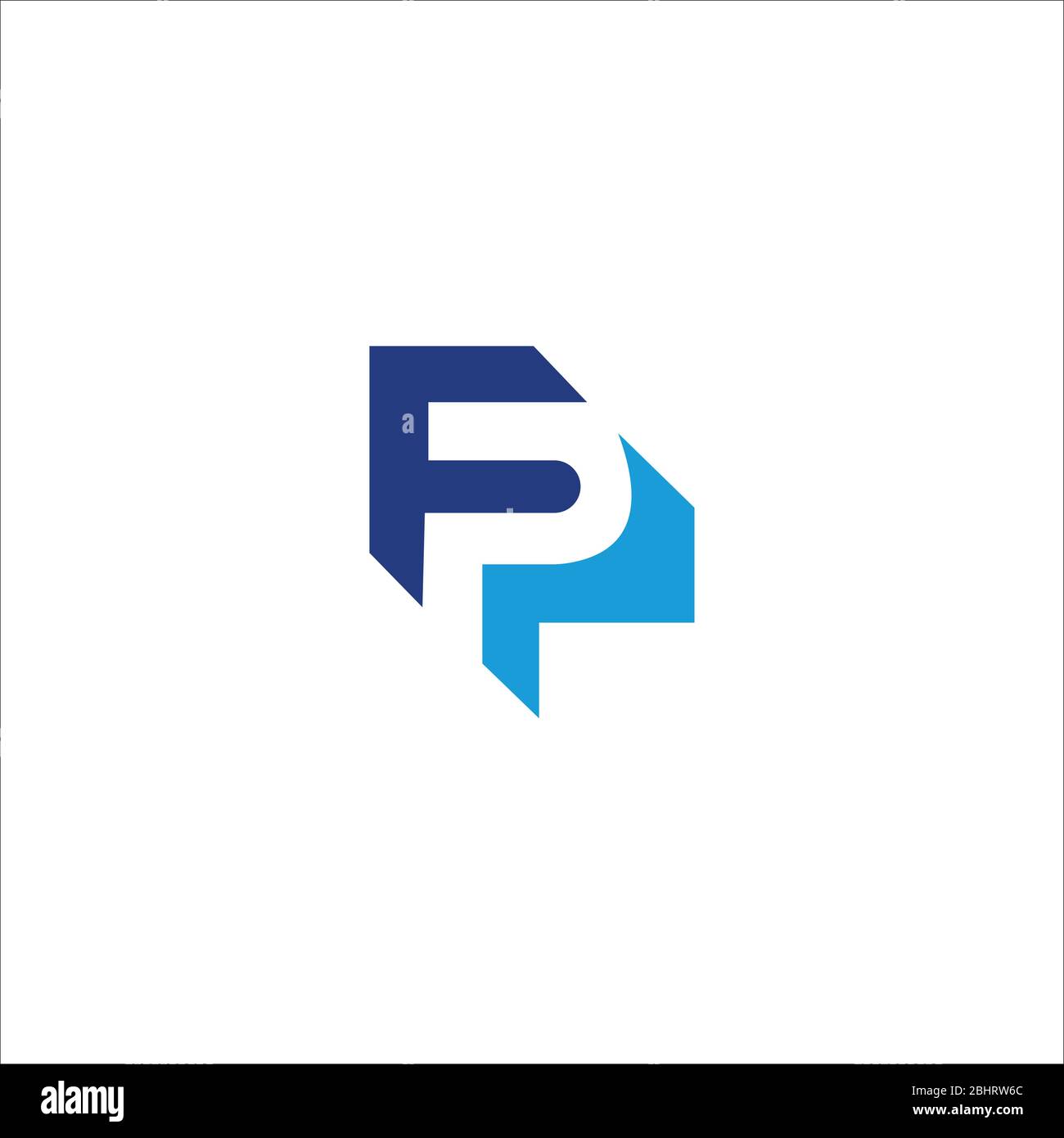 Modelli di design vettoriale con logo FP o logo PF di lettera iniziale Illustrazione Vettoriale