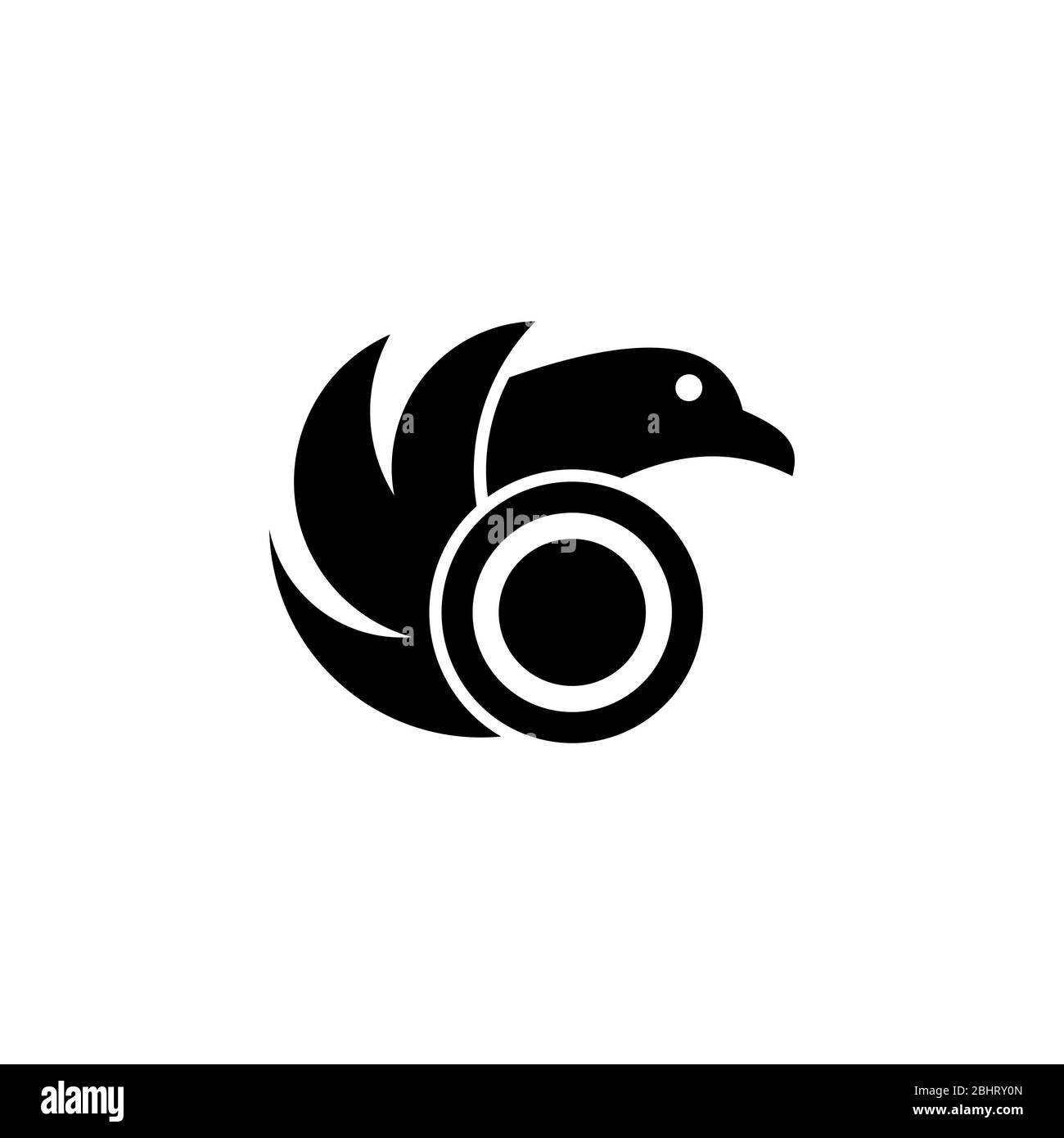 Modello di logo grafico di uccello, logo aziendale astratto, design vettoriale di uccello creativo, isolato su sfondo bianco. Illustrazione Vettoriale