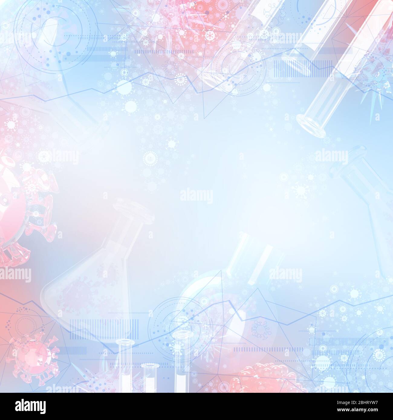 Antivirale ricerca di farmaci azzurro astratto illustrazione 3d Foto Stock
