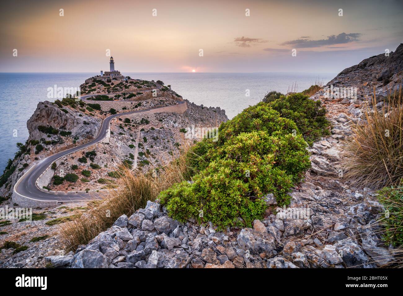 Faro di Cap de Formentor, Isole Baleari di Maiorca (Mallorca) Foto Stock