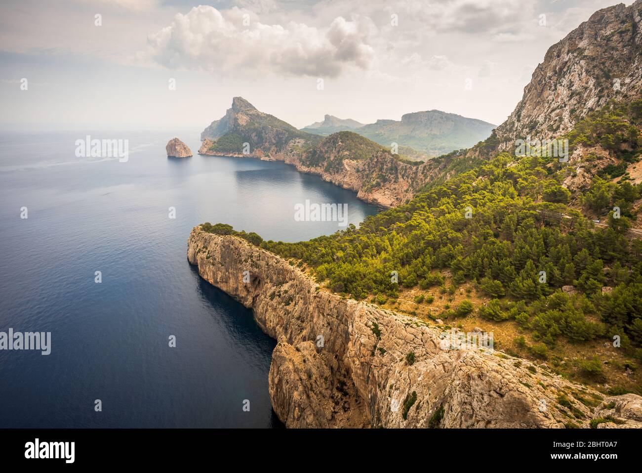 Vista generale di Cap de Formentor, Maiorca, Spagna Foto Stock