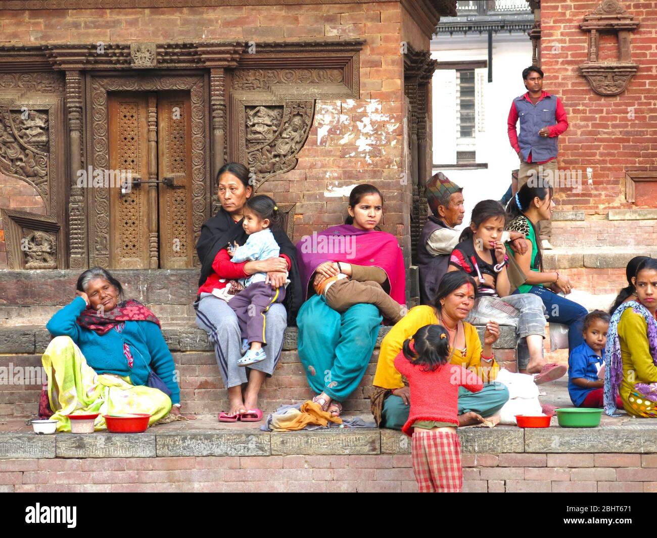 Kathmandu Nepal - 9 aprile 2014 : persone intorno a kathmandu durbar piazza il centro di Kathmandu Foto Stock