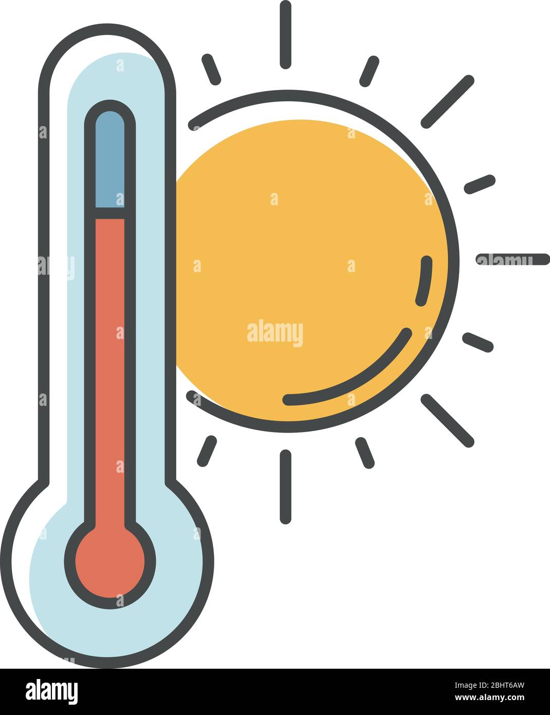Icona colore RGB per condizioni meteorologiche calde Illustrazione Vettoriale