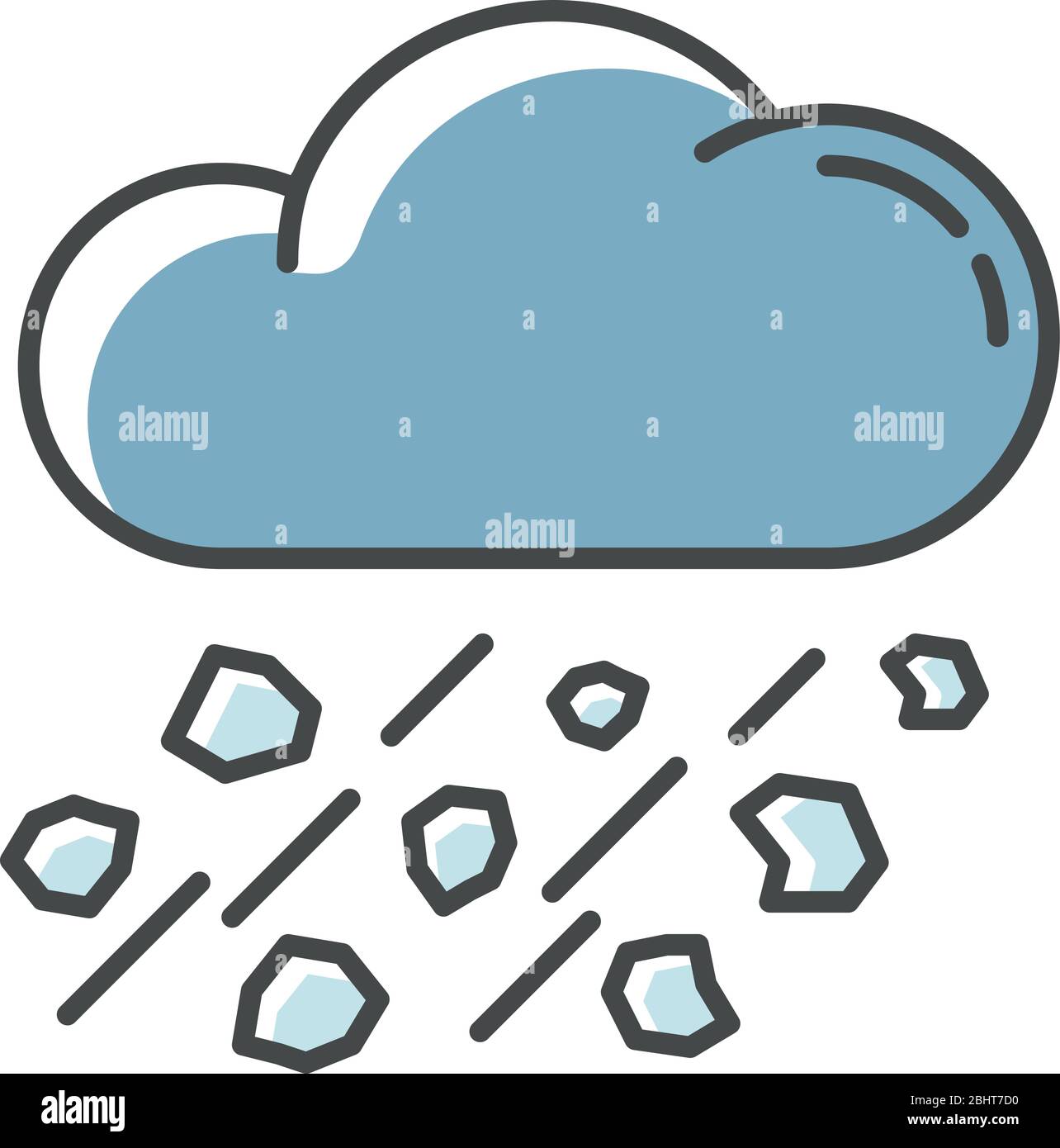 Icona colore RGB blu pioggia mista Illustrazione Vettoriale