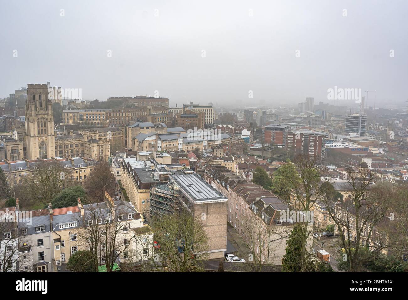 Bristol City scape - cupo cielo invernale Foto Stock
