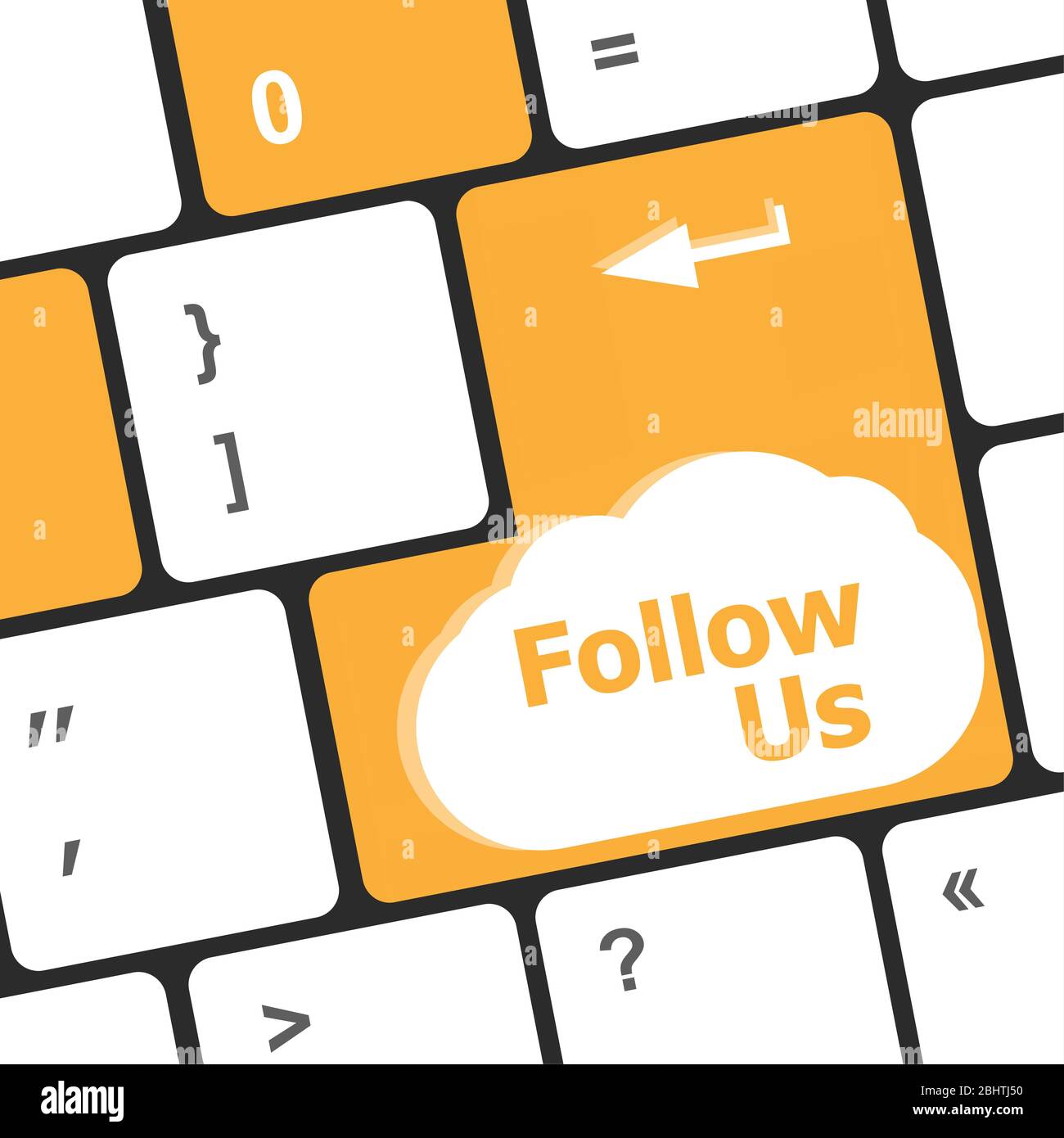 Social media concetto: tastiera con Follow Us button Foto Stock