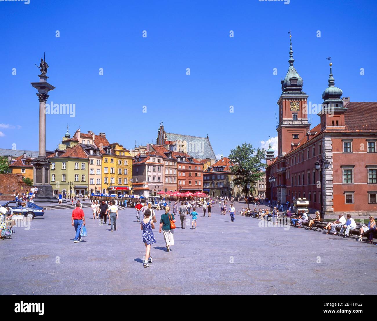Piazza Castello (Plac Zamkowy), Old Town, Varsavia (Warszawa), Masovia Provincia, della Repubblica di Polonia Foto Stock