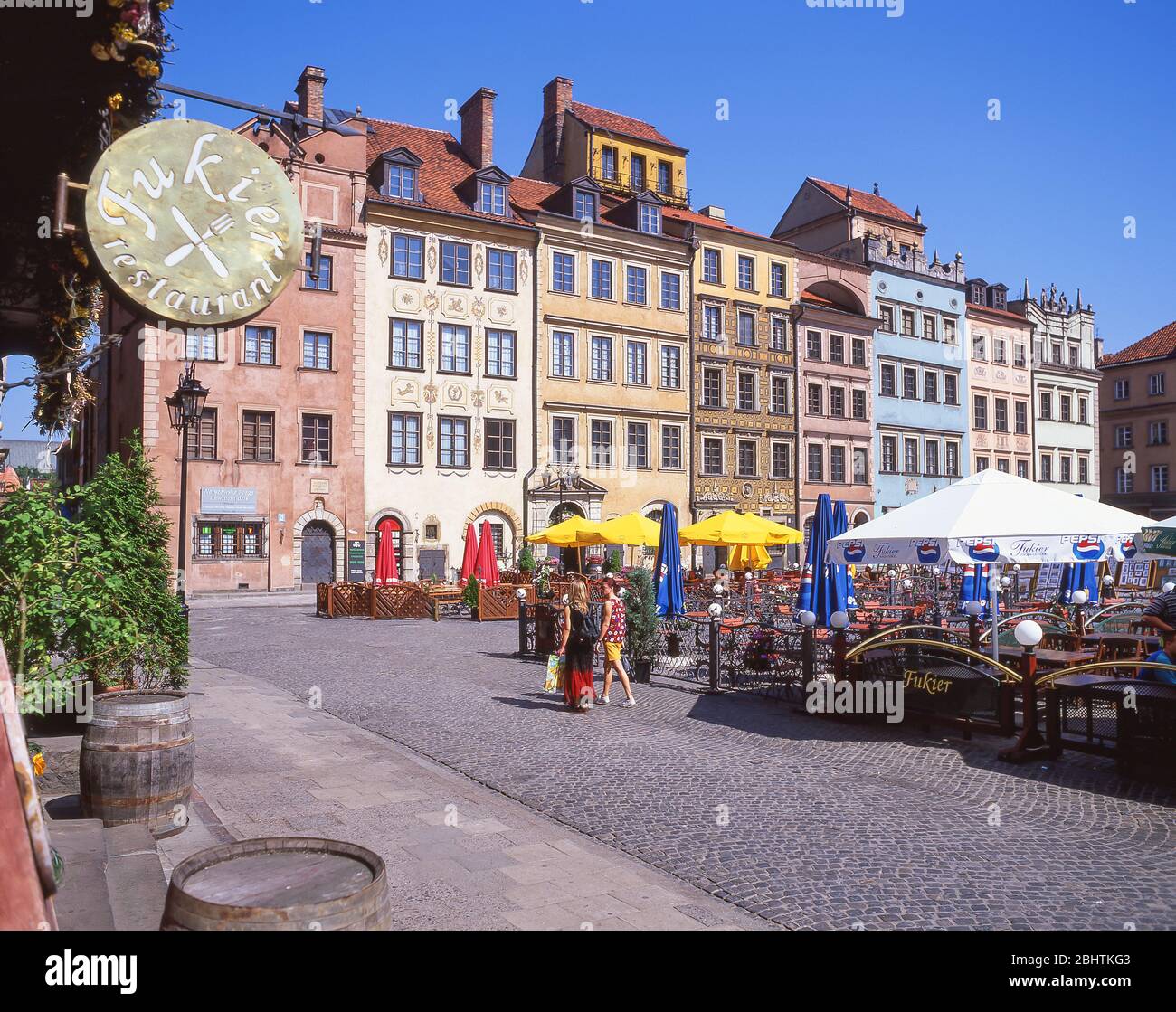 Ristorante nel mercato della Città Vecchia, Città Vecchia, Varsavia (Warszawa), Repubblica di Polonia Foto Stock