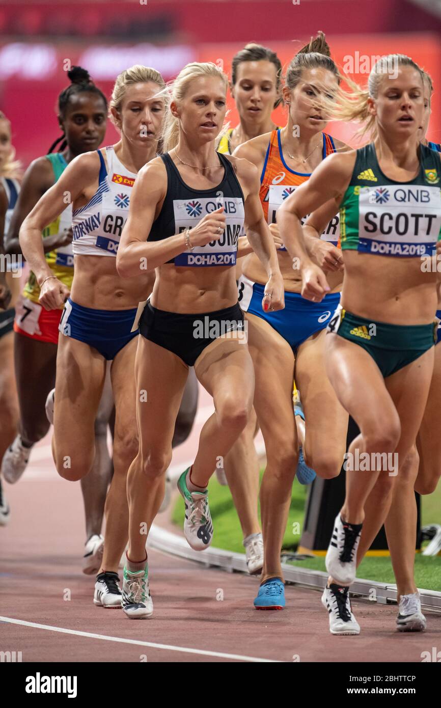 DOHA - QATAR - OTT 2: Camille Buscomb (NZL) in competizione nelle manche femminili 5000m durante il sesto giorno del 17° Campionato Mondiale di Atletica IAAF Doha 2019 Foto Stock