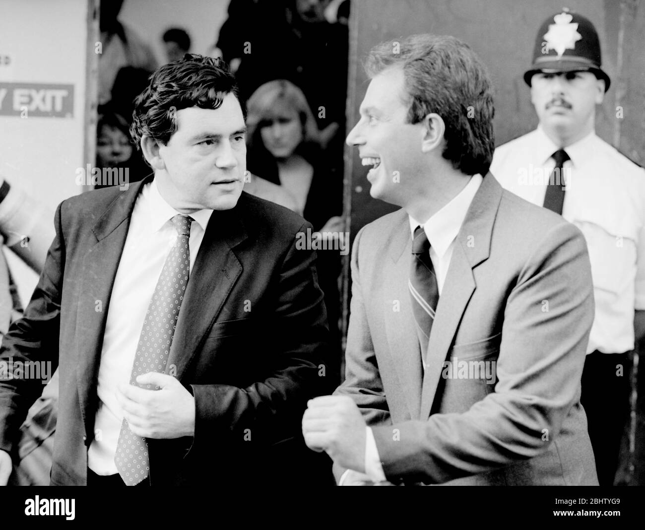 Tony Blair e Gordon Brown all'inizio degli anni '90 Foto Stock