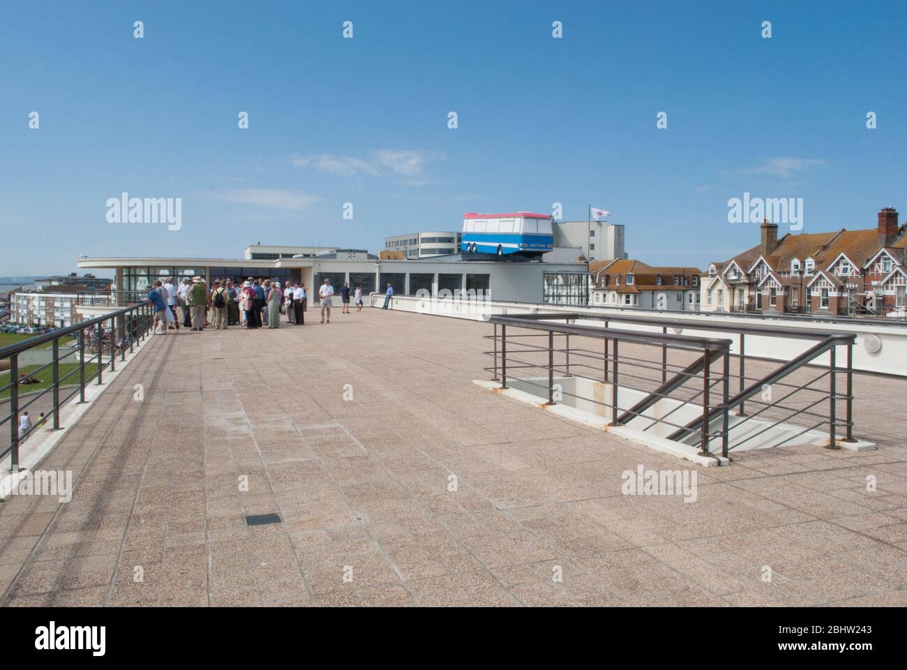 Modernismo stile internazionale architettura modernista Padiglione Bianco De la Warr, Marina, Bexhill-on-Sea TN40 di Erich Mendelsohn Serge Chermayeff Foto Stock