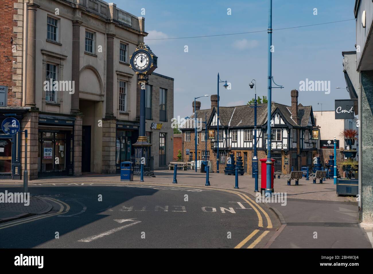 Stourbridge Town Center, quiete durante la Pandemia di Coronavirus. Aprile 2020. REGNO UNITO Foto Stock