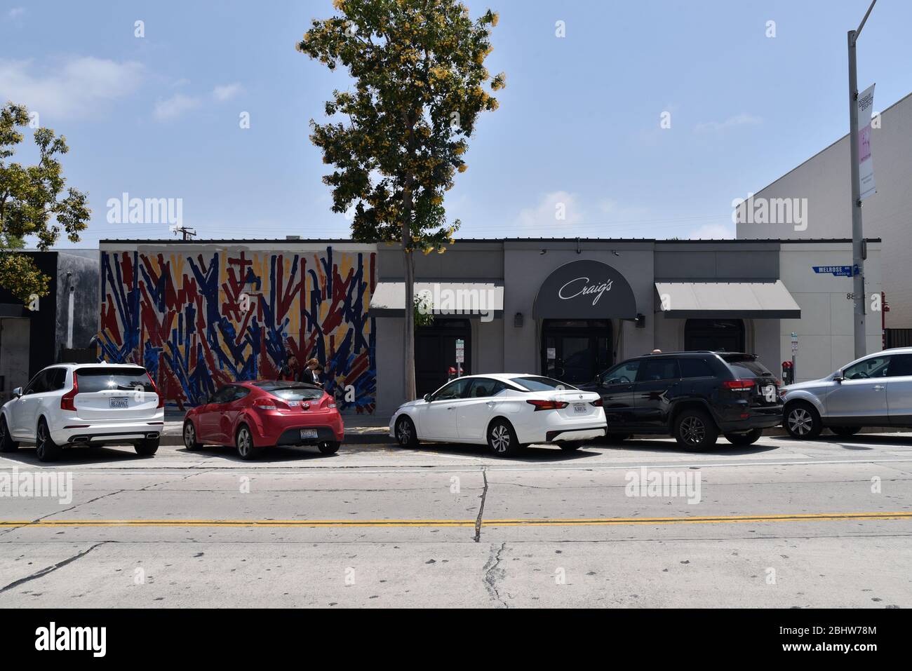 LOS ANGELES, CA/USA - 31 MAGGIO 2019: Il ristorante Craig's su Melrose Ave è una meta famosa per le celebrità Foto Stock