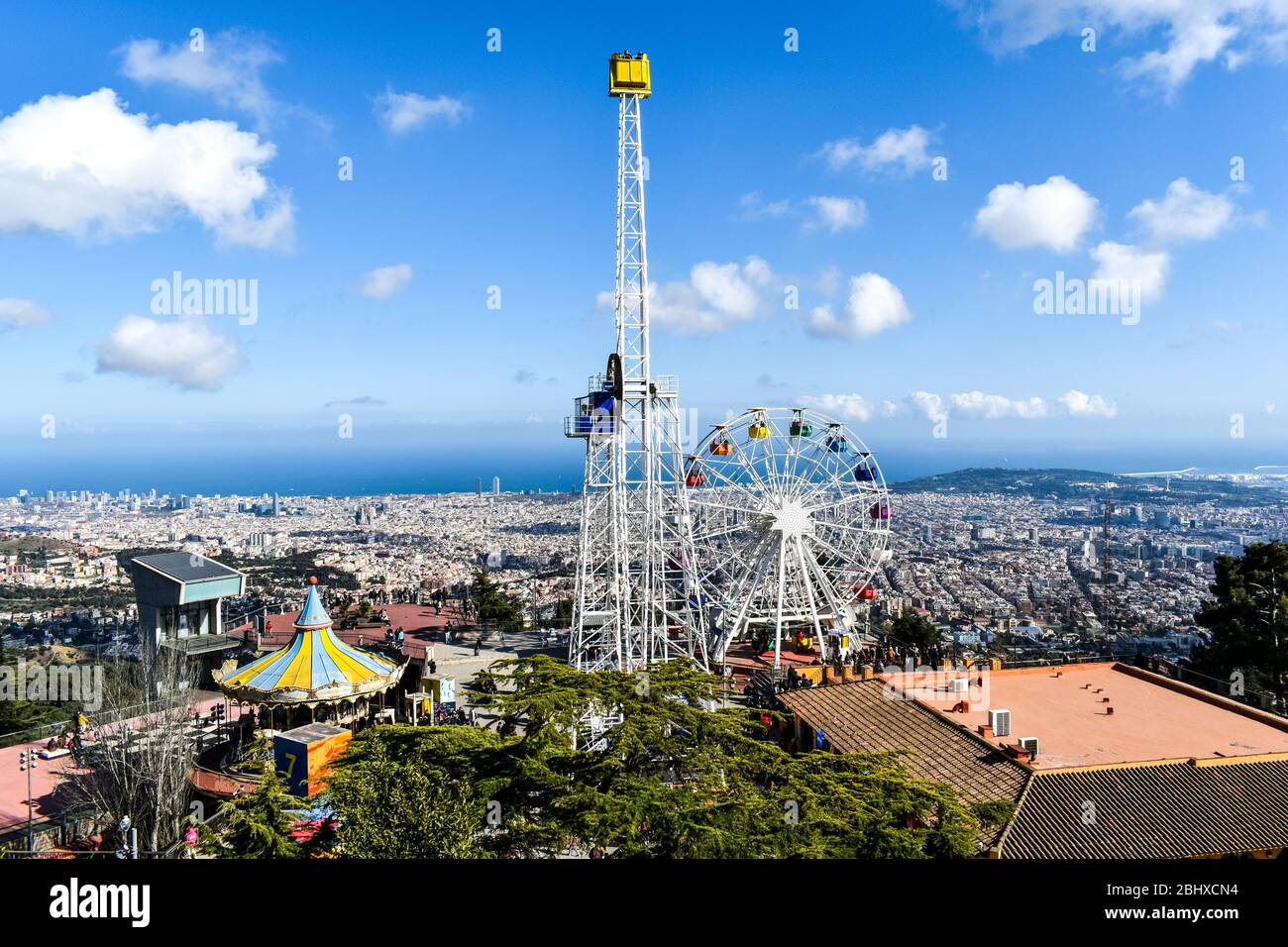 Vista da Tibidabo Foto Stock