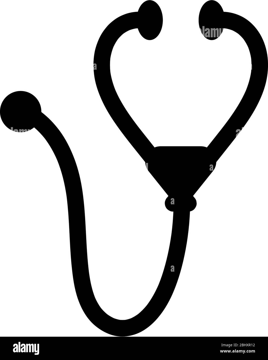 Vettore modello di disegno icona stetoscopio isolato Illustrazione Vettoriale